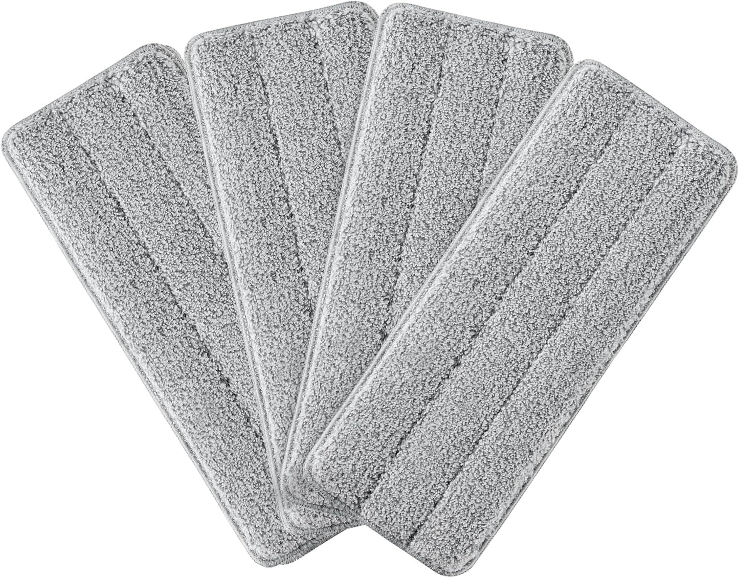JOYMOOP Microfiber Flat Mop Pads, Washable Replacement Pads for 13 Inch Mop System, Grey, Pack of 4