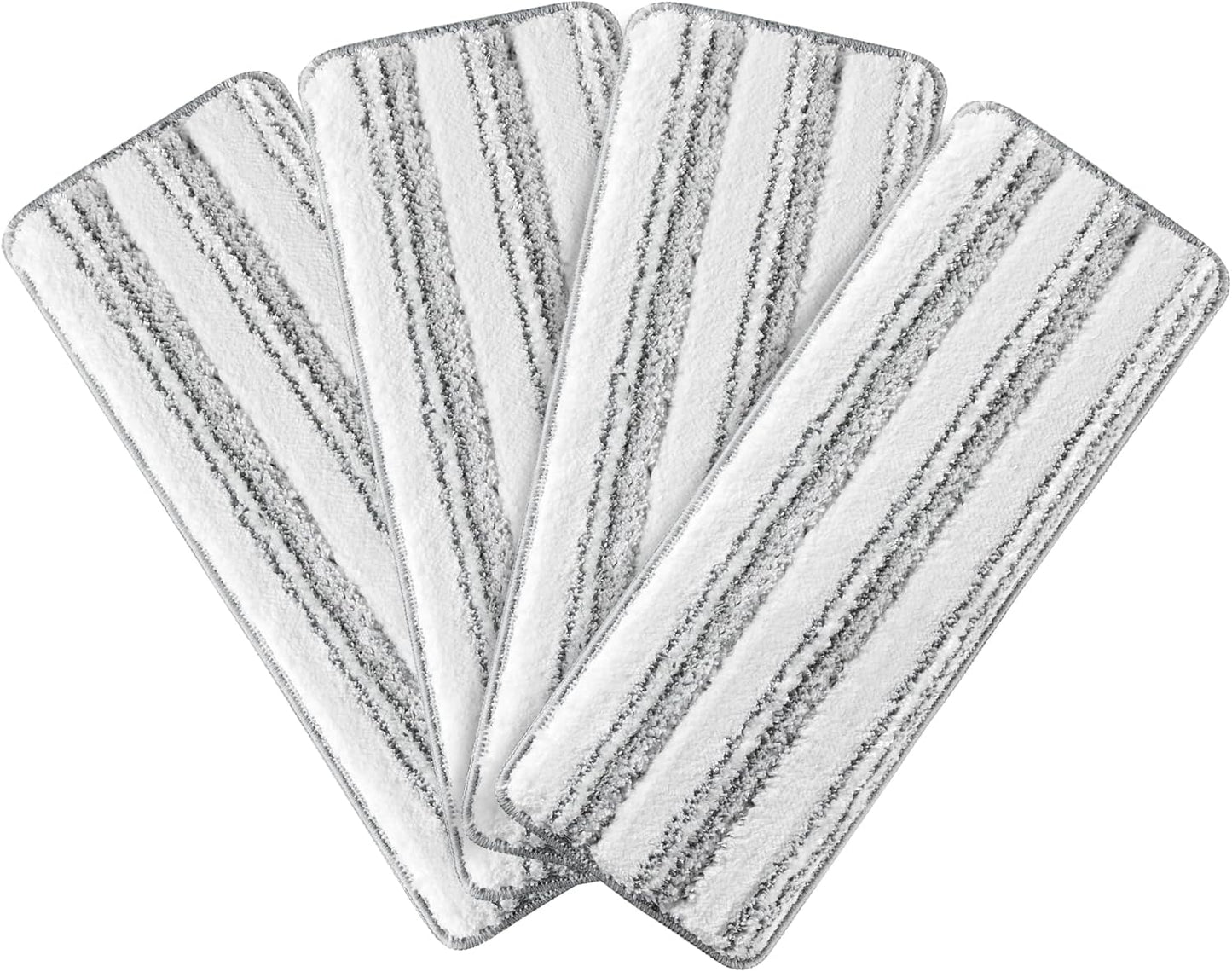 JOYMOOP Flat Mop Replacement Pads, Microfiber Cleaning Refills, Washable Stripe Pads, 13 inch, Pack of 4 for Flat Mop and Mop Bucket System