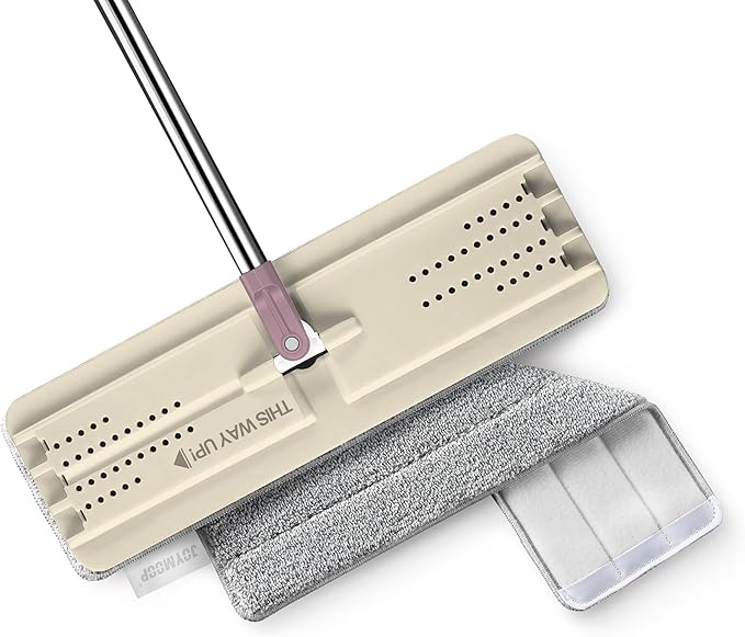 HEVOL Commerciële Stofdweil, 80 cm Industriële Platte Mop met Telescopisch Handvat & 3 Herbruikbare Mop Pads, Vloer Mop voor Magazijn, Hotel, Garage Cleaning HEVOL Commerciële Stofdweil, 80 cm Industriële Platte Mop met Telescopisch Handvat & 3 Herbruikbare Mop Pads, Vloer Mop voor Magazijn, Hotel, Garage Cleaning