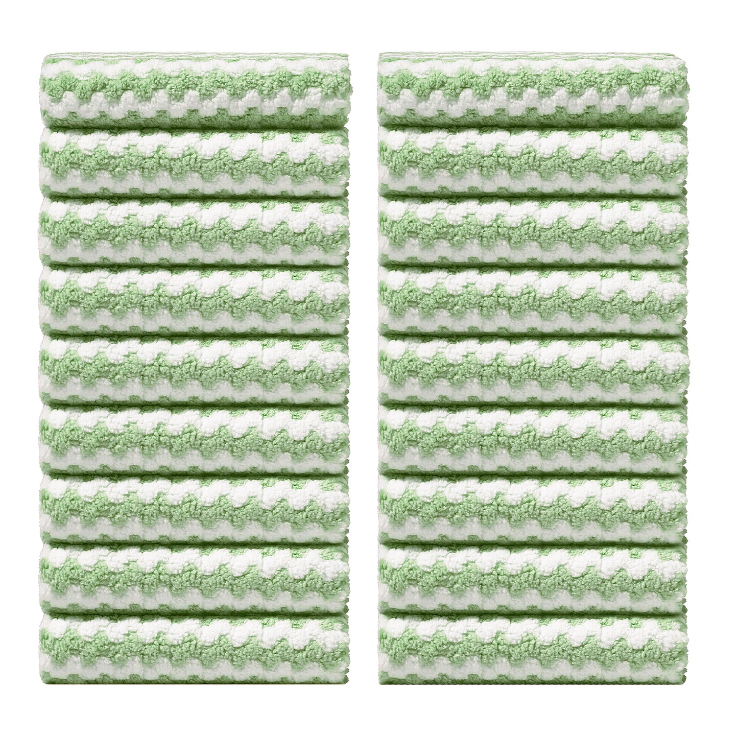 JOYMOOP Microfiber Cleaning Cloth, Pure Green Towels with Edging, Small Size 18 Pack (10" x 10"), Absorbent Streak Free Lint Free Rags for Cleaning, Reusable and Washable Towels
