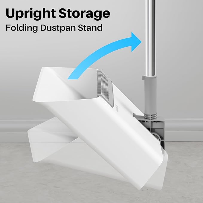 Broom and Dustpan Set, Upright Standing Brooms for Sweeping Indoor