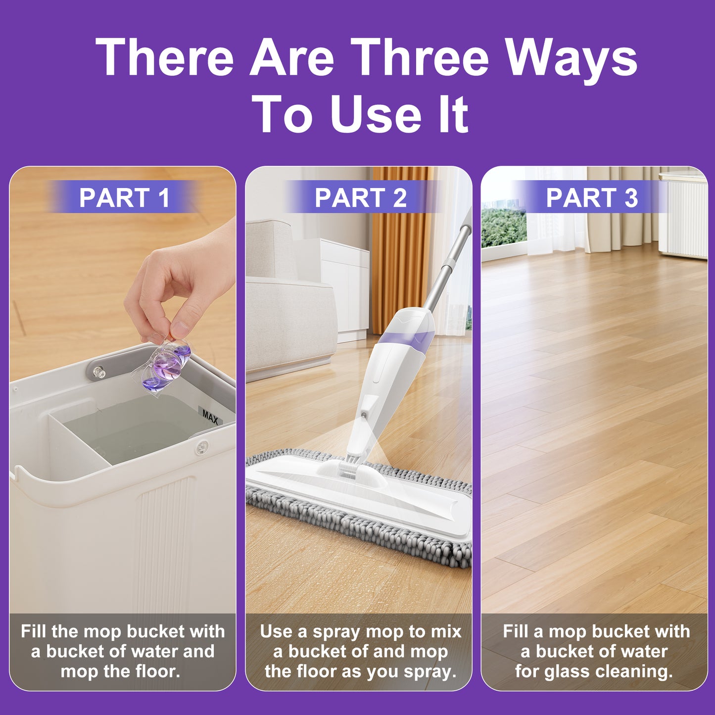 JOYMOOP Floor Cleaner Pods, Floor Cleaning Solution with Mop Bucket, Freesia Scent Pack of 15 Pcs