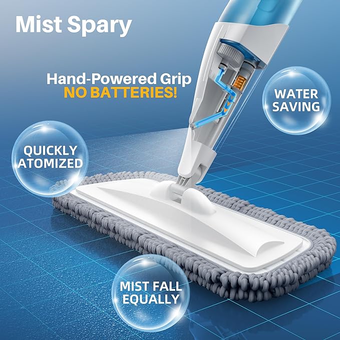 Spray Mop for Floor Cleaning, Dry Wet Microfiber Mop