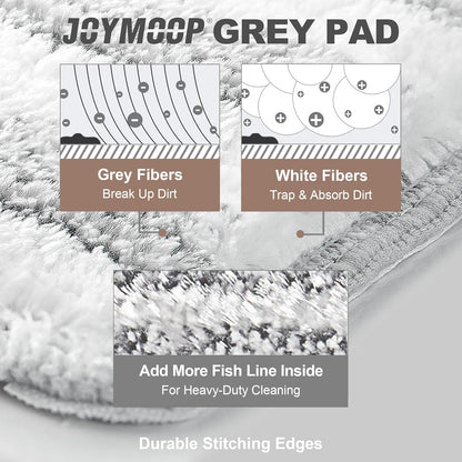 JOYMOOP Flat Mop Replacement Pads, Microfiber Cleaning Refills, Washable Stripe Pads, 13 inch, Pack of 4 for Flat Mop and Mop Bucket System