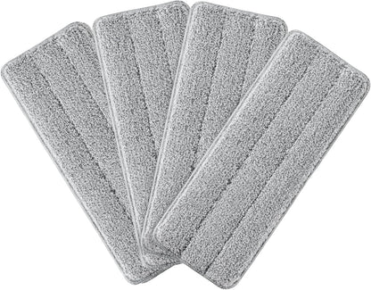 JOYMOOP Microfiber Flat Mop Pads, Washable Replacement Pads for 13 Inch Mop System, Grey, Pack of 4