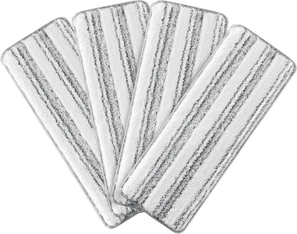 JOYMOOP Flat Mop Replacement Pads, Microfiber Cleaning Refills, Washable Stripe Pads, 13 inch, Pack of 4 for Flat Mop and Mop Bucket System