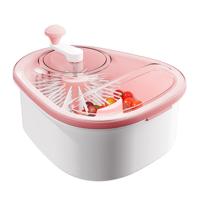 JOYMOOP Fruit Washer and Spinner with Brush, Large Cleaning Bowl for Fruits, Vegetables and Salad, Produce Scrubber