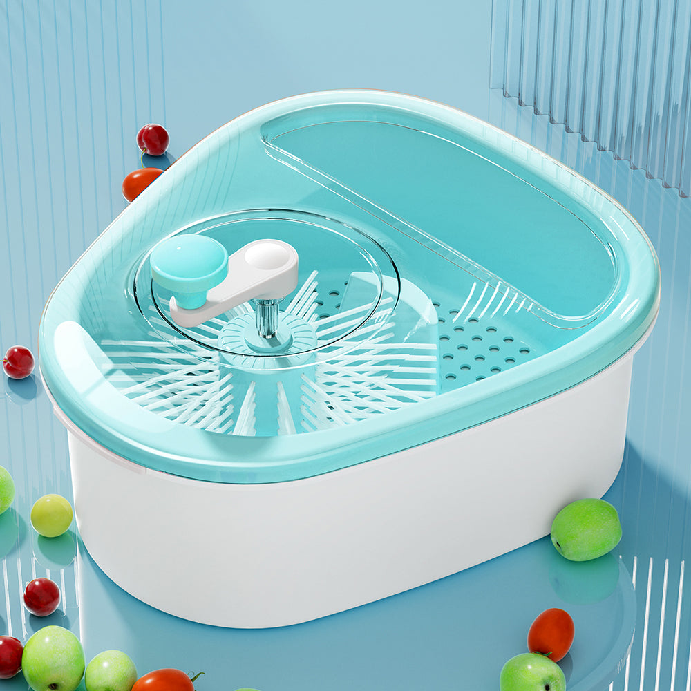 JOYMOOP JOYLOOP Fruit Cleaner Spinner, Large Produce Rinse Bowl with Drain Basket, Vegetable Scrubber for Berries, Grapes, Salad and Vegetables