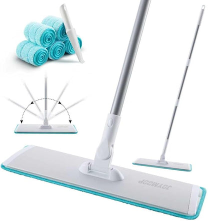 JOYMOOP 18 Inch Dust Mop for Hardwood Floors, Heavy Duty Industrial Wet Dry Mops with Telescopic Handle, Includes 3 Microfiber Mop Pads