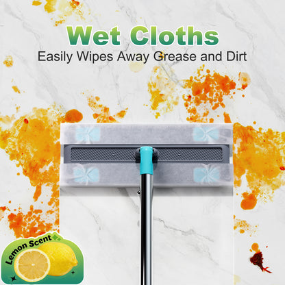 JOYMOOP 72 Pcs Disposable Wet Sweeping Cloths Compatible with Swiffer Sweeper Mop, Disposable Dust Refills Mop Pads for Floor Mopping and Cleaning, Lemon Scent, Mop Not Included