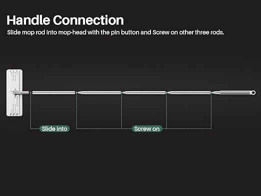Mop Handle Extension Rods, for Extending Flat Mop, Adjustable Steel Mop Handle Rods