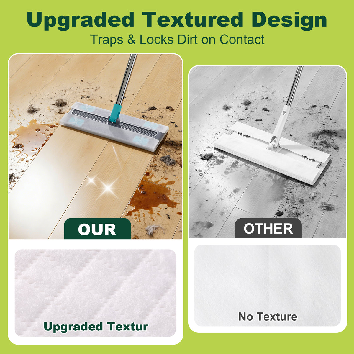 JOYMOOP 72 Pcs Disposable Wet Sweeping Cloths Compatible with Swiffer Sweeper Mop, Disposable Dust Refills Mop Pads for Floor Mopping and Cleaning, Lemon Scent, Mop Not Included