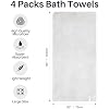 JOYMOOP Bath Towels 4 Packs Extra Large 60" x 30", Quicker to Dry Mcirofiber Towels for Bathroom, Larger & Lighter Weight, Super Soft and Absorbent, Bathroom Towels, White