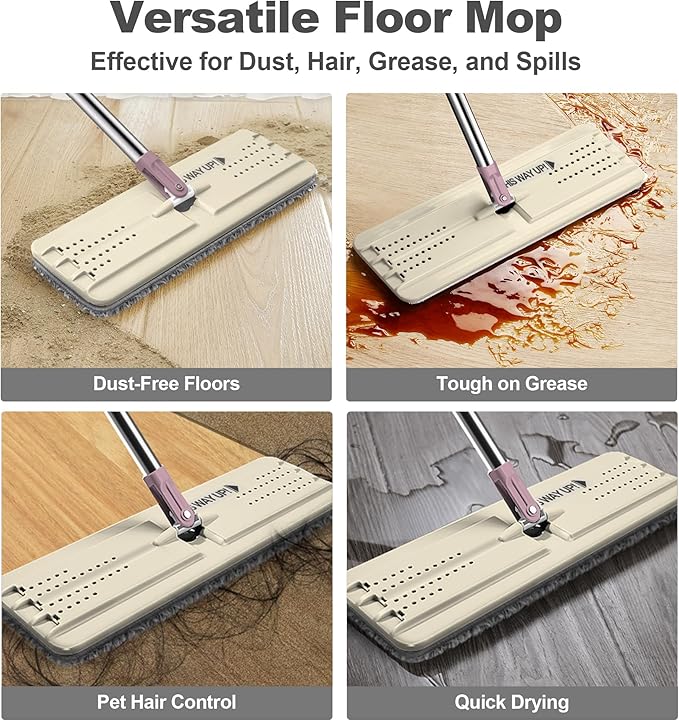 JOYMOOP Flat Mop, Microfiber Mops for Floor Cleaning and Wall Cleaner,