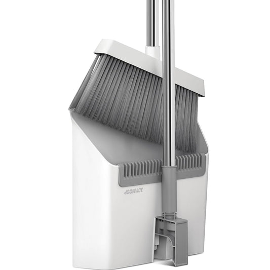 Broom and Dustpan Set, Upright Standing Brooms for Sweeping Indoor