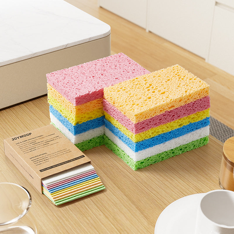 Compressed Sponges, Cellulose Sponges Kitchen for Non-Scratch Washing Dishes