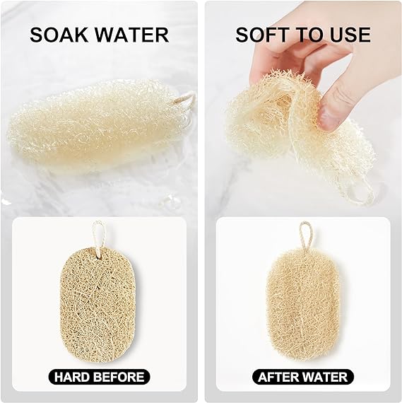 Loofah Dish Sponges, Natural Dishwashing Sponges for Kitchen, Kitchen Scrubber Loofahs