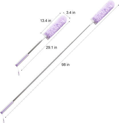 JOYMOOP Ceiling Fan Cleaner Duster and Cobweb Duster with Extension Pole, 28–98 Inch Handle and 6 Refills for High Ceilings and Furniture