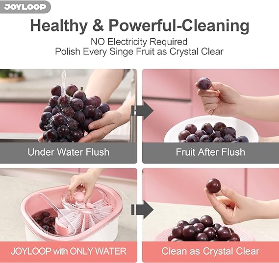 Fruit Cleaner Spinner JOYLOOP, Large Fruit Washer Spinner with Brush