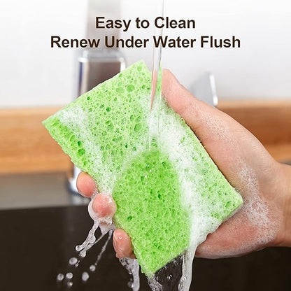 Compressed Sponges, Cellulose Sponges Kitchen for Non-Scratch Washing Dishes