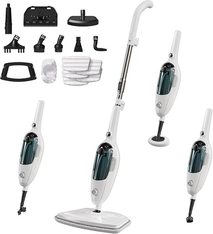 JOYMOOP Steam Mop & Handheld Steam Cleaner with 5 Microfiber Pads, 1100W Electric Steam Cleaner for Home, Fast Heat 20s, Adjustable Steam, Detachable Water Tank, 11 Accessories for Floors, Windows, Clothes（副本）