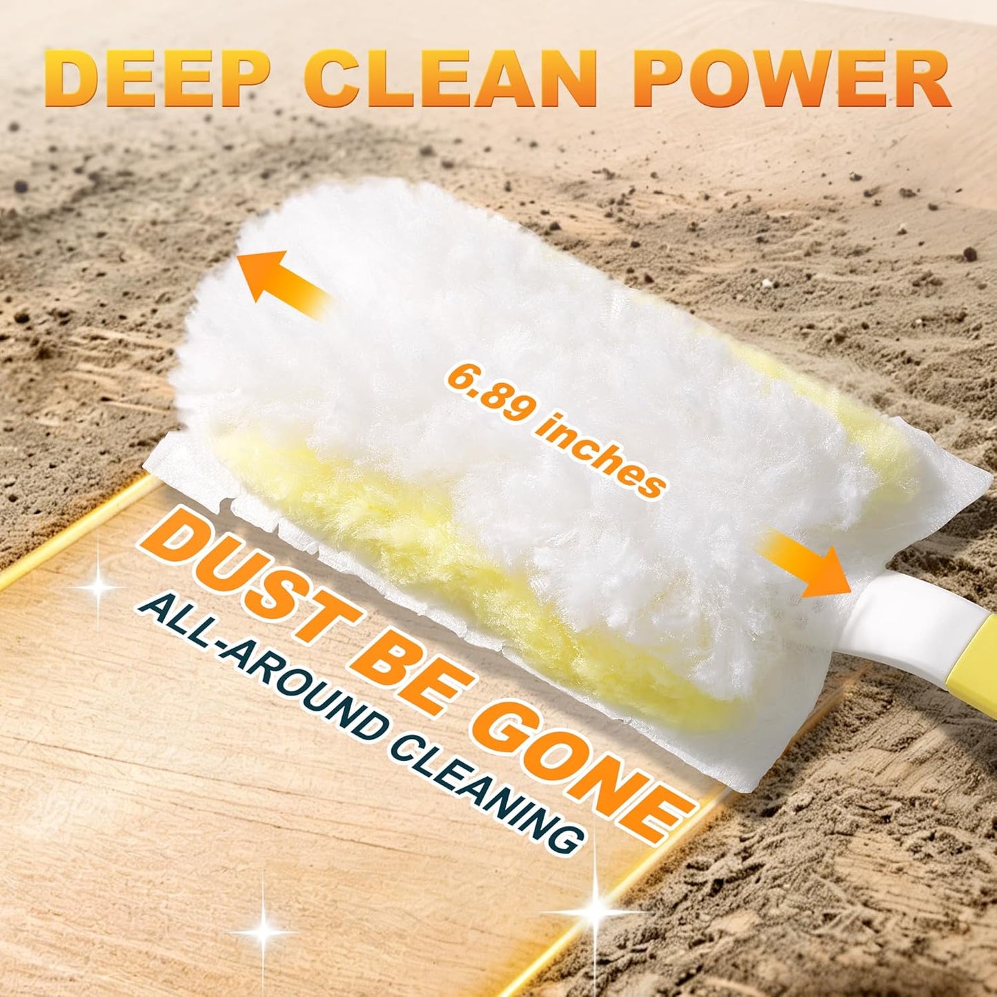 JOYMOOP Disposable Electrostatic Duster for Cleaning, with 2 Handles & 48 Ct Yellow Heavy Duty Refills for Swiffer Feather Duster, Household Cleaning Tool for Electronics, Dusting Furniture, Blinds