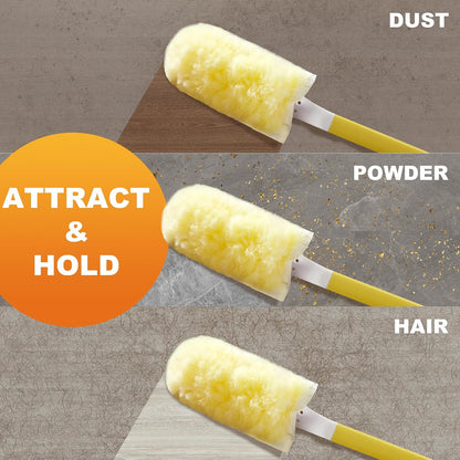 JOYMOOP Heavy Duty Duster Refills for Swiffer Duster, 24 Count Yellow Refills with 1 Handle, Disposable Dusters for Cleaning Electronics, Furniture, Blinds