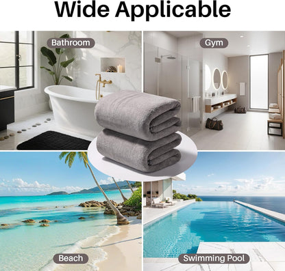 JOYMOOP Bath Towels 4 Packs Extra Large 60" x 30", Quicker to Dry Towels for Bathroom, Super Soft and Absorbent Mcirofiber, Larger & Lighter Weight Bathroom Towels, Mixed Color
