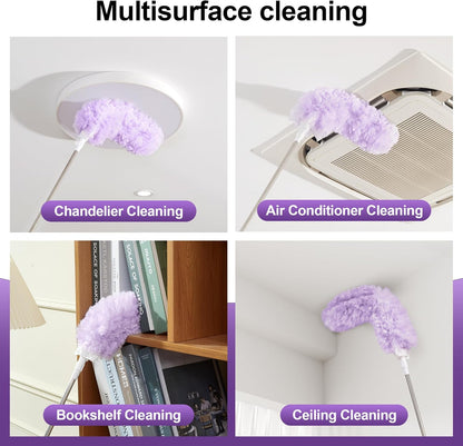 JOYMOOP Ceiling Fan Cleaner Duster and Cobweb Duster with Extension Pole, 28–98 Inch Handle and 6 Refills for High Ceilings and Furniture