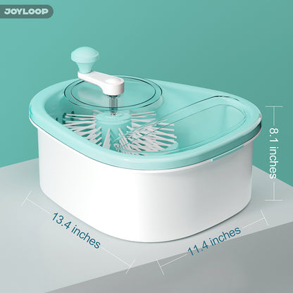 JOYMOOP JOYLOOP Fruit Cleaner Spinner, Large Produce Rinse Bowl with Drain Basket, Vegetable Scrubber for Berries, Grapes, Salad and Vegetables