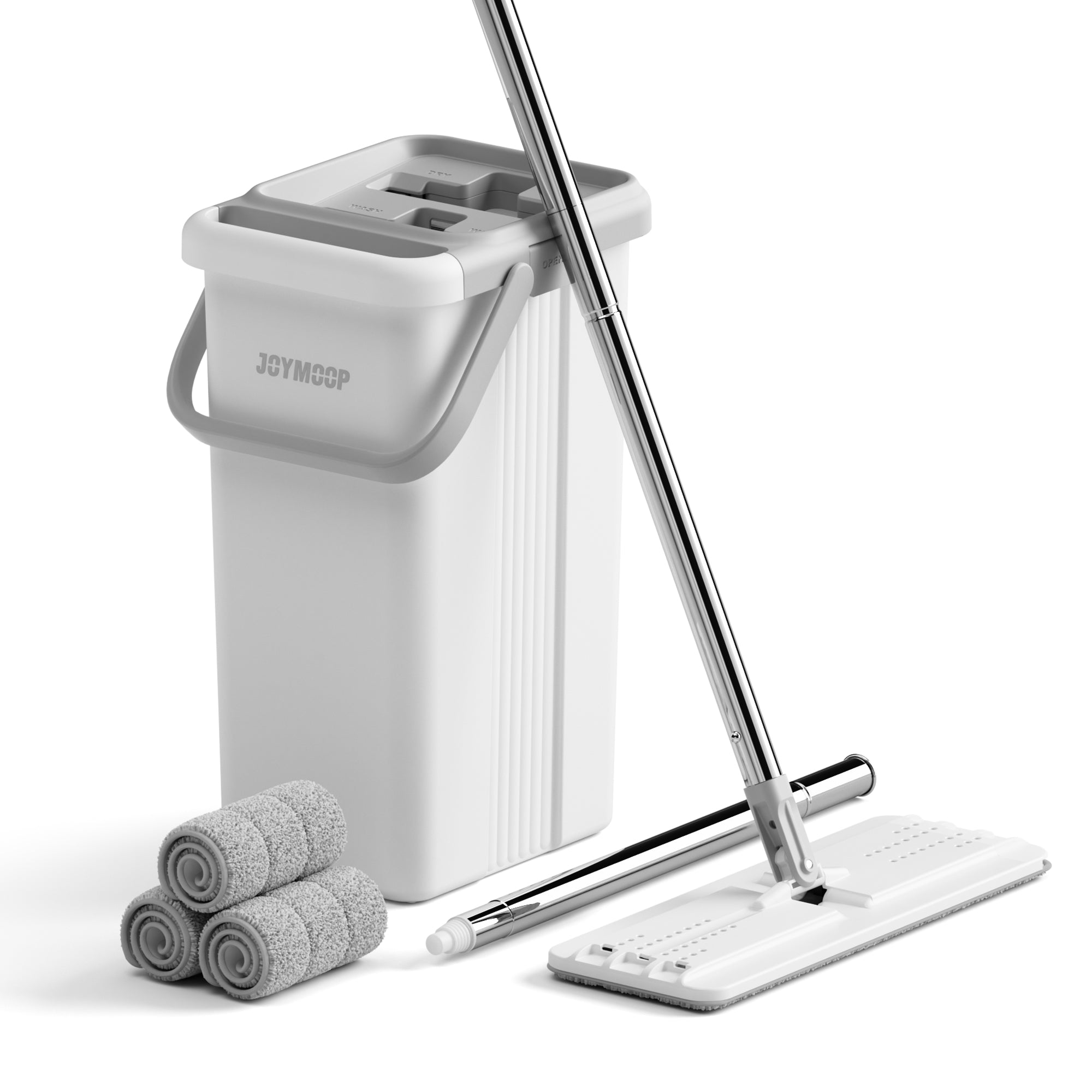 JOYMOOP Mop and Bucket with Wringer Set for Home, Flat Mop and Bucket